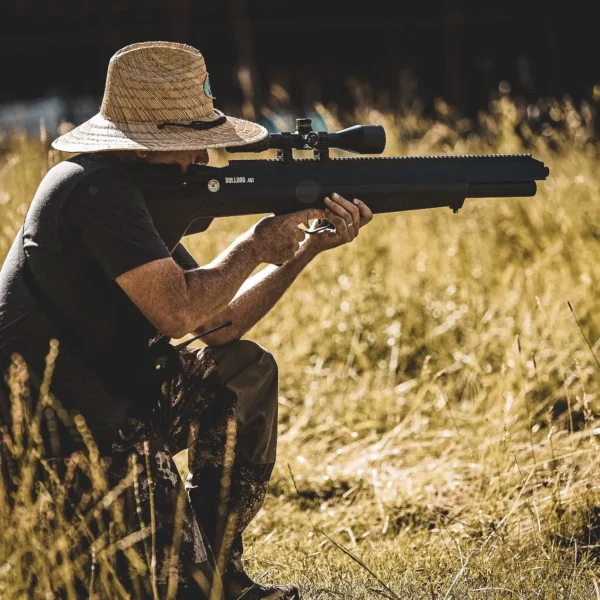 Benjamin Bulldog .457 BPBD4S Outdoor Lifestyle Man Shooting in a Sunny Field